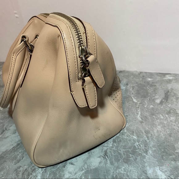 Tan Nude Coach Legacy Perforated Haley Satchel - Picture 6 of 9